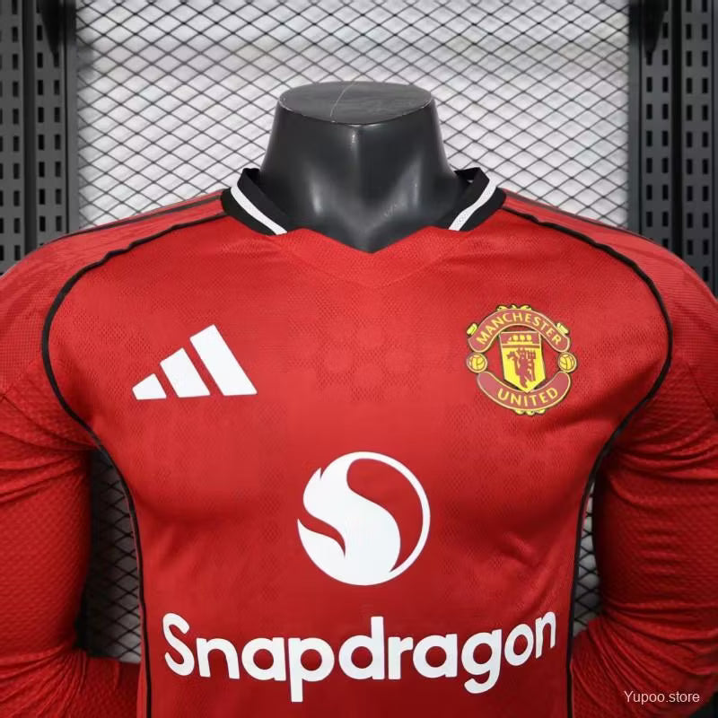 camiseta local Manchester United 25-26  manga larga Versión Fan 1:1