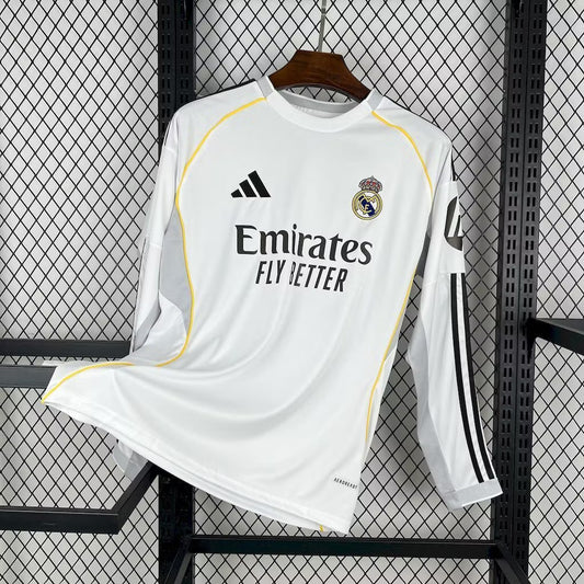 Camiseta real madrid local 25-26  manga larga Versión Fan 1:1