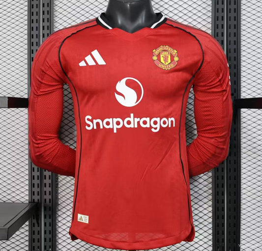 camiseta local Manchester United 25-26  manga larga Versión Fan 1:1