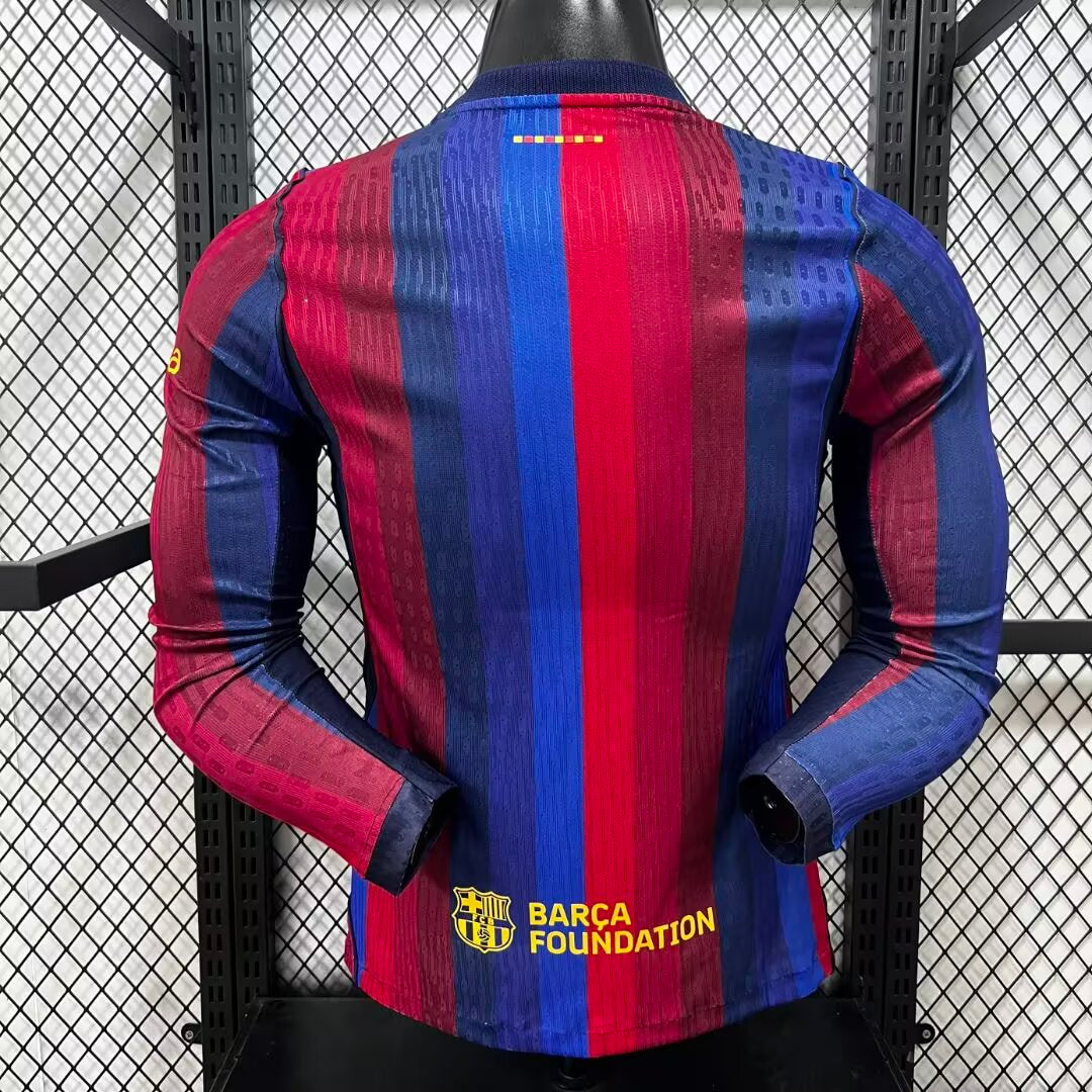 Camiseta barcelona local 26-27  manga larga Versión Fan
