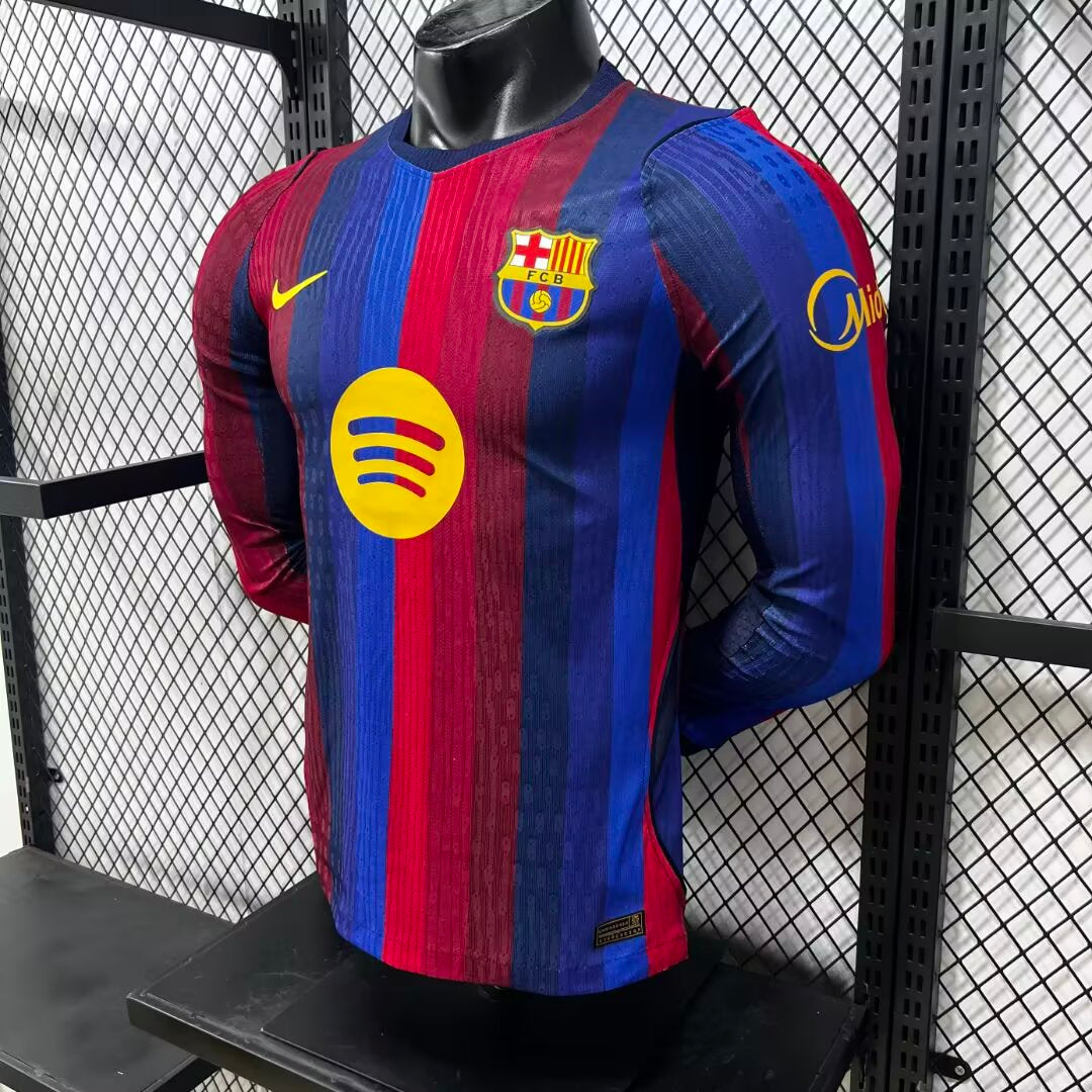 Camiseta barcelona local 26-27  manga larga Versión Fan