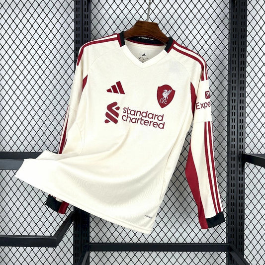 Camiseta Liverpool visitante 25-26  manga larga Versión Fan 1:1
