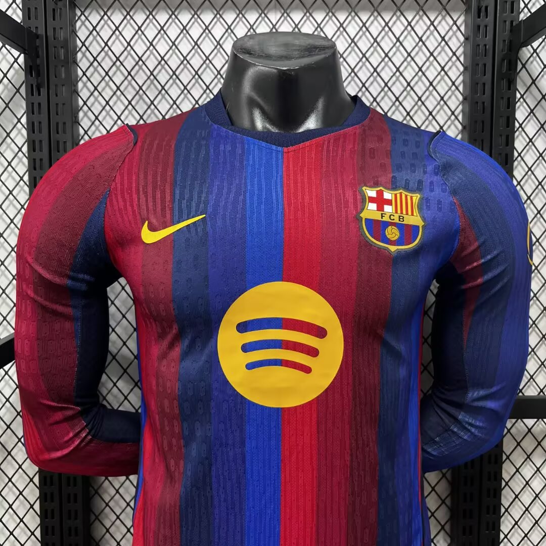 Camiseta barcelona local 26-27  manga larga Versión Fan