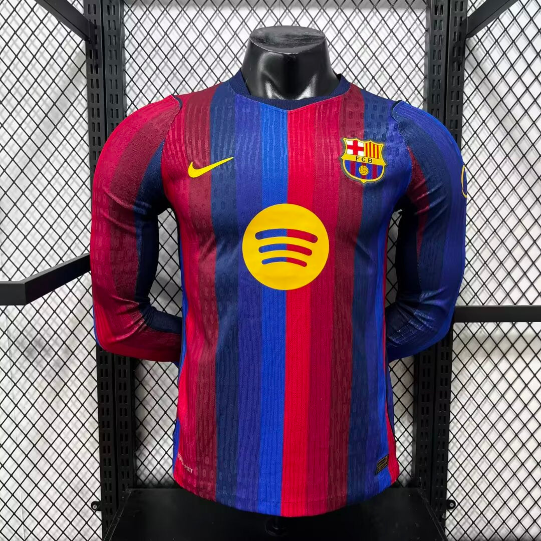 Camiseta barcelona local 26-27  manga larga Versión Fan
